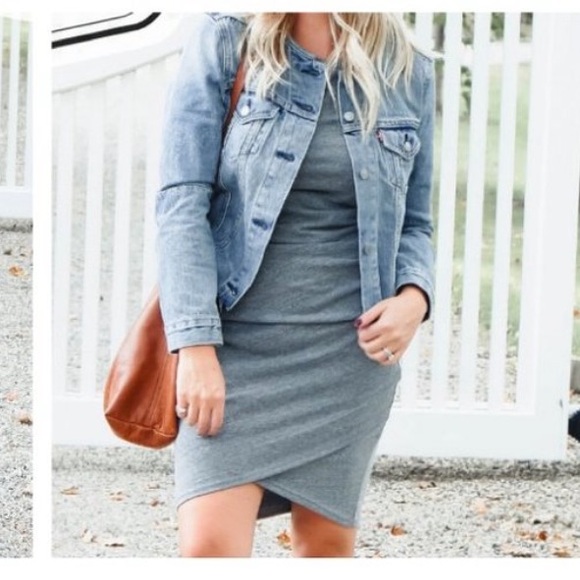 Anthropologie Leith gray scrunch sleeveless dress size medium - Picture 4 of 9